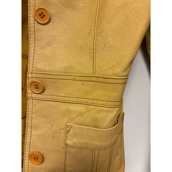 Vintage H&M Genuine Leather Jacket – Size 4 – Camel Tan - Picture 3 of 8